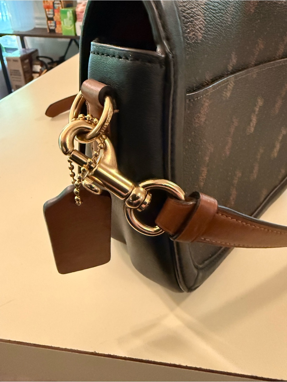 Coach Black and Brown Signature Mini Crossbody - Picture 4 of 9